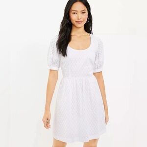 LOFT White Textured Mini Dress